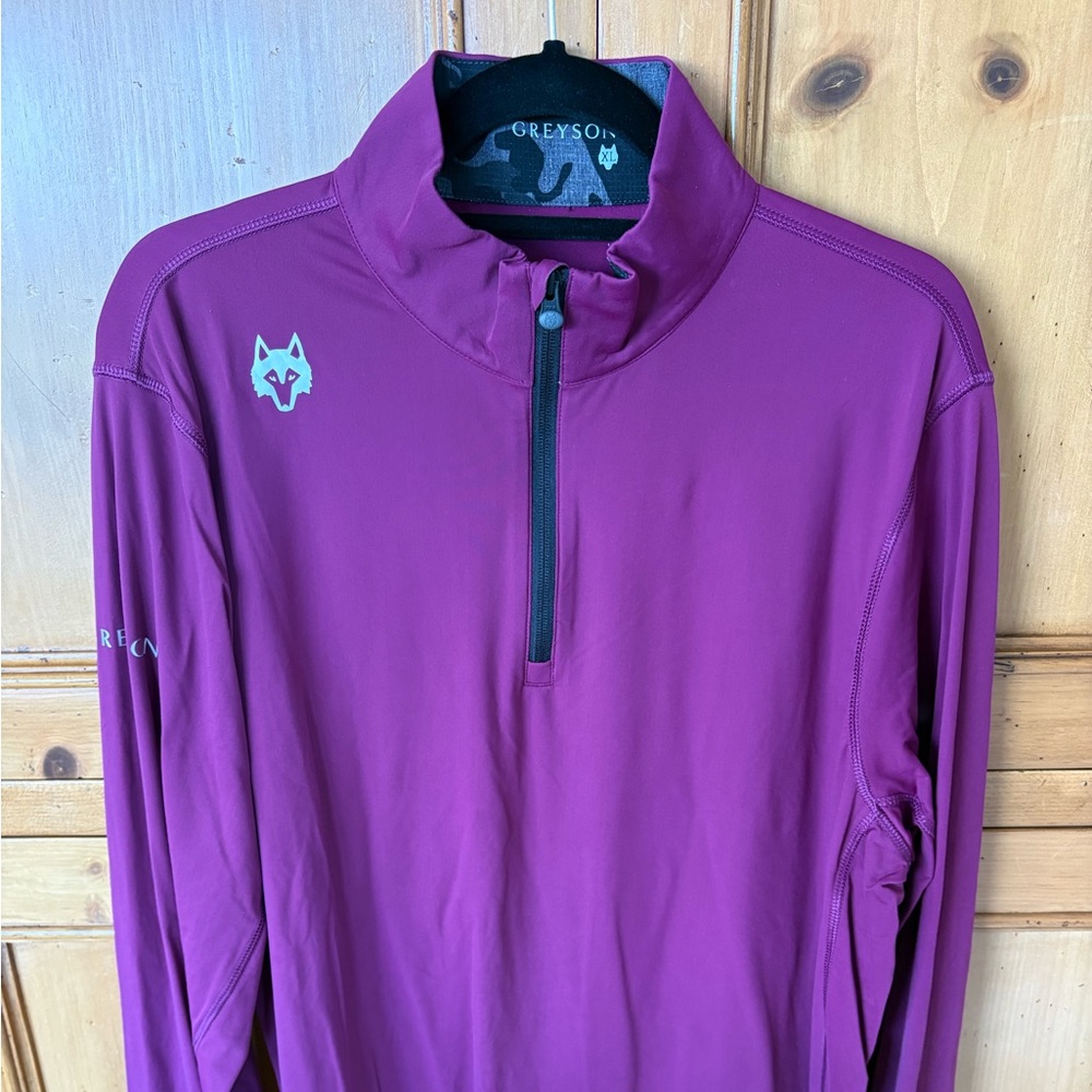 Greyson Men's Purple Quarter-Zip Sweatshirt